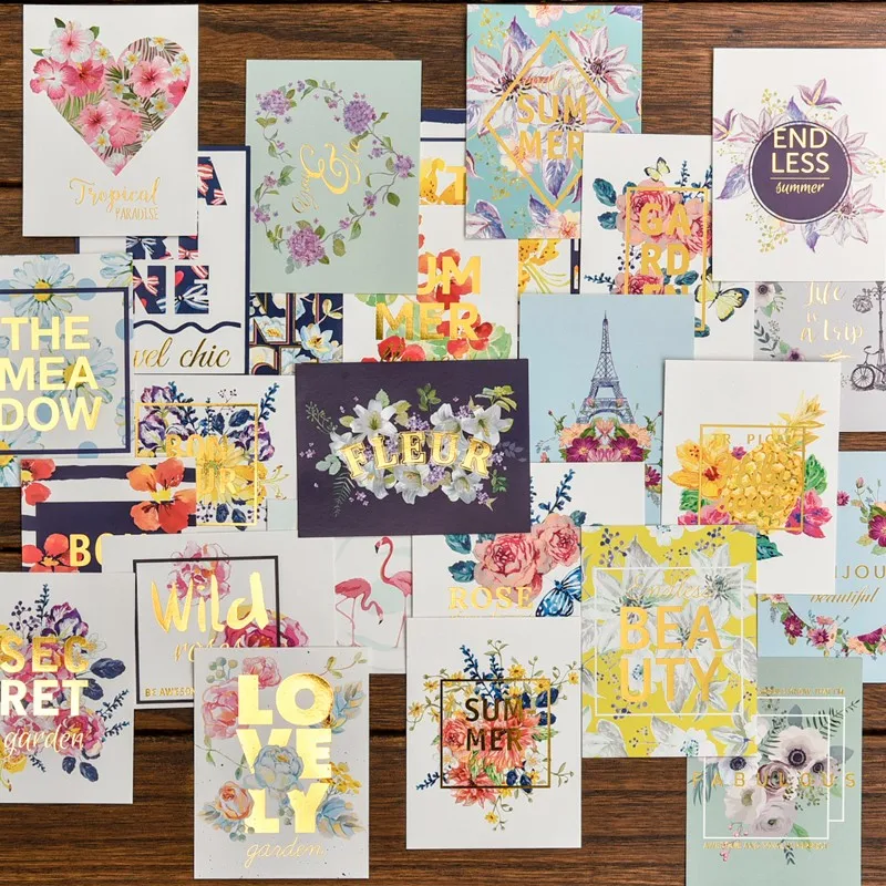 

VUAWRTG 20pcs Beauty Foil Pocket Paper Cards for Scrapbooking DIY Projects/Photo Album/Card Making Crafts