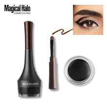 Волшебный ореол черный и коричневый грязеотталкивающий гелевый карандаш для глаз Быстросохнущий Водонепроницаемый комплект подводки для глаз макияж гладкий 12H стойкий карандаш для глаз