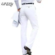 2019 новые мужские расклешенные брюки деловые штаны с колокольчиком для танцев белый костюм брюки деловые штаны для мужчин Размер 28-37