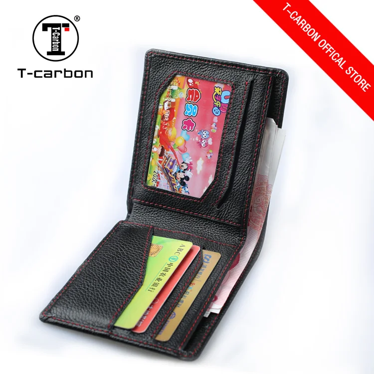 T-CARBON из углеродного волокна кожаный бумажник держатель карты серебро