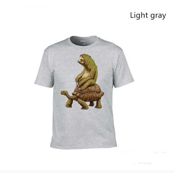 100% Cotone Divertente Sloth Tartaruga di Mare Uomo T Camicette Moda Casual Magliette e camicette Animale Stampato T-Shirt