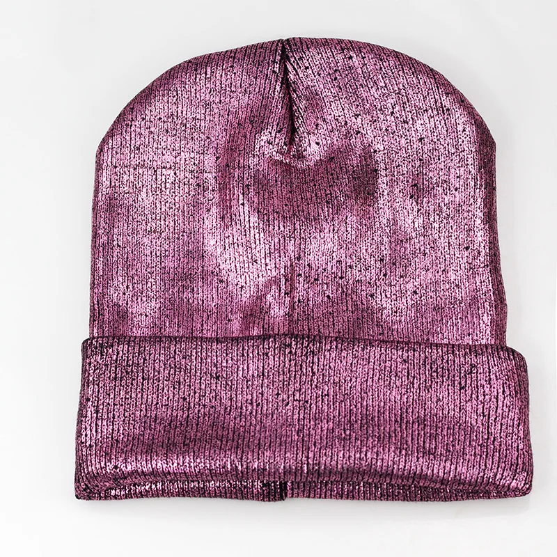Новинка, модная зимняя женская шапка, hatskullies Beanies, теплые шапки, Женская Толстая шерстяная однотонная вязаная шапка унисекс с золотым тиснением