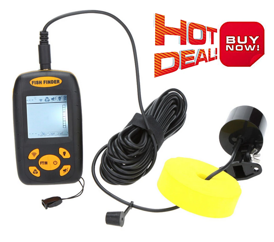 

Portable Sounder Echo-Sounder Fish Finder Depth Sonar Sounder Alarm Transducer Fishfinder 100m