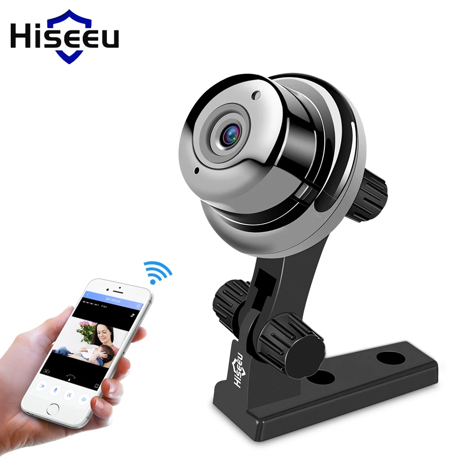 

Mini Wireless WiFi Camera IP 720P Night Vision Video Monitor Home Security Surveillance Audio 360 Degree Panoramic Camera Hiseeu