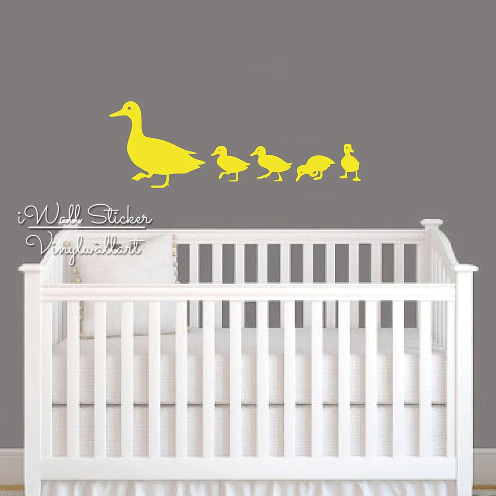 Duck Family vinyl decal stickers nursery kids room decoration decor baby shower 