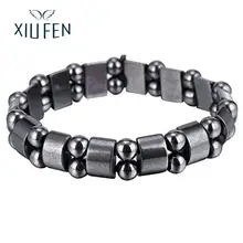 

XIUFEN Black Hematite Metal Magnetic Therapy Anklets Bracelet for Pain Relief And Health zk35