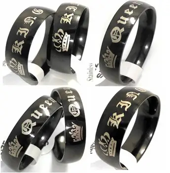 

Wholesale 50pcs King and Queen Rings Men Women Fashion Stainless steel Jewelry lot