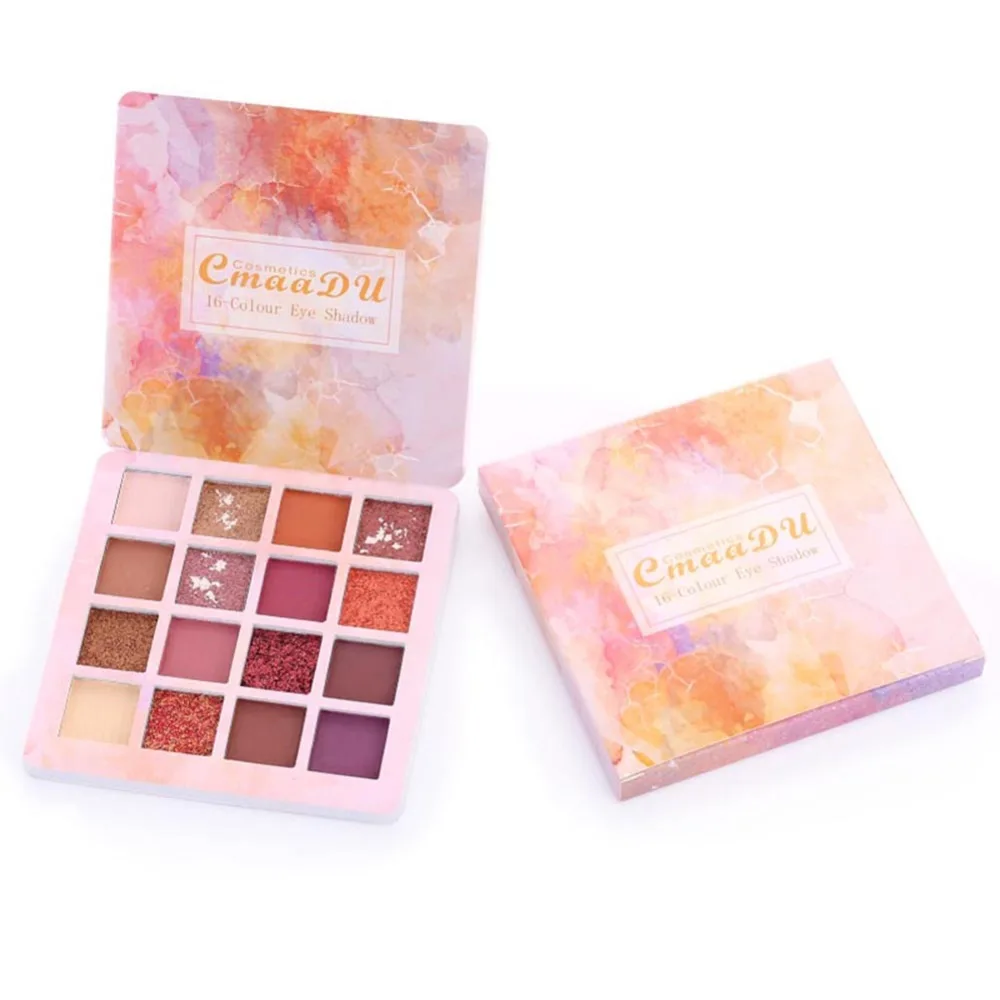 16 Color Eyeshadow Palette Waterproof Smudge-Proof Lasting Colorfast Matte Shimmer Shining Eye Shadow
