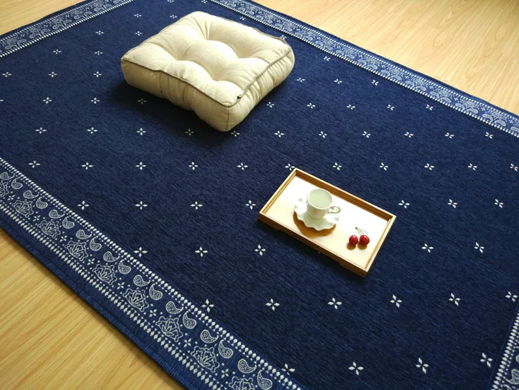 Японский напольный ковер большой 2 размера 185/240 см, портативный коврик с татами, модный синий ковер, ковер для гостиной, матрас