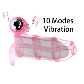 

10 Modes Condom Vibrator Condoms for Men Penis Sleeve Enlarger Dick Extender Cock Enlargement for Sex Erotic Intimate Goods Shop