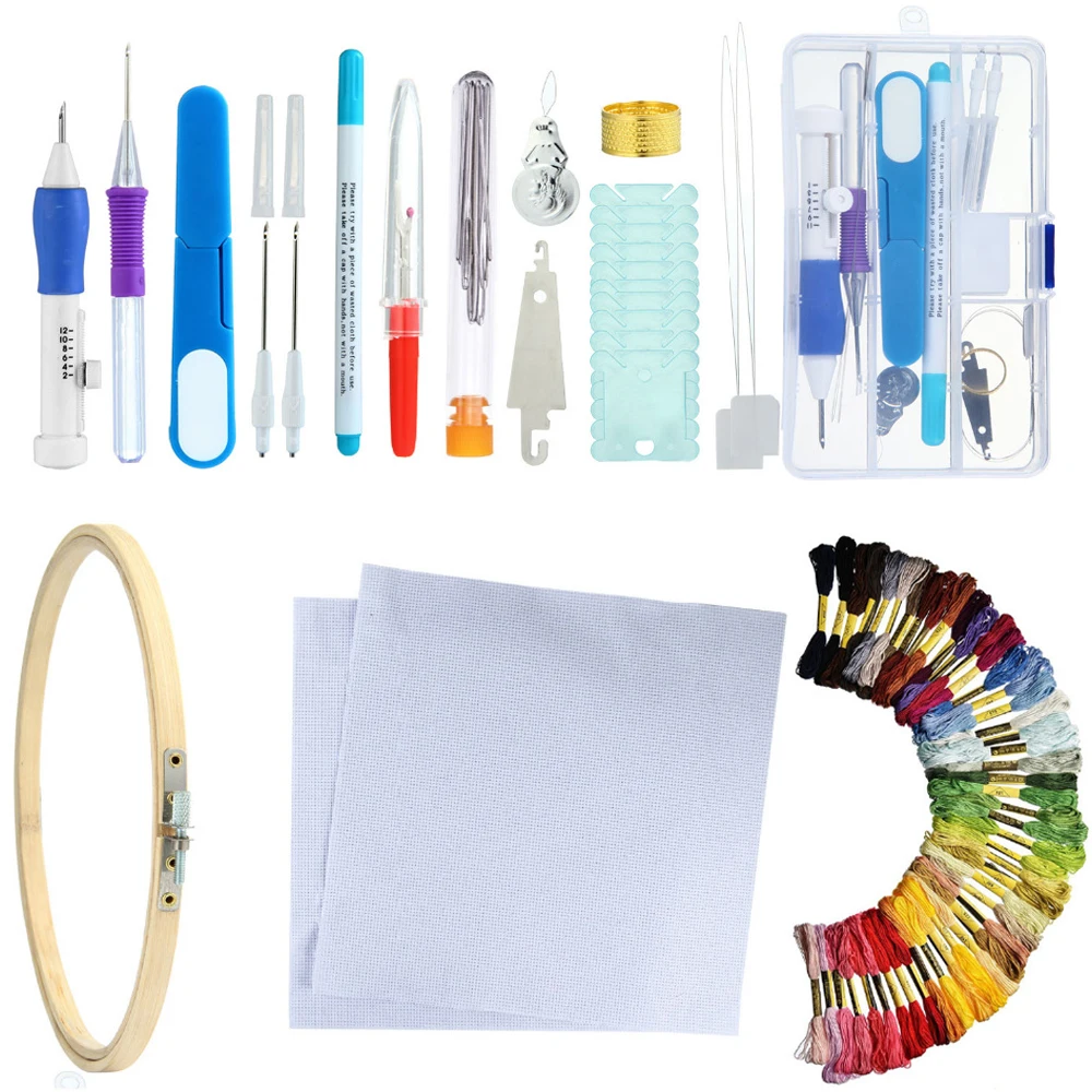 Magic Embroidery Stitching Punch Needles Pen Set Craft Tool for DIY