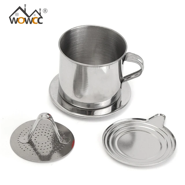 Wowcc 1set Portable Stainless Steel Coffee Drip Filter Wowcc 1set Portable Stainless Steel Coffee Drip Filter Maker Infuser Vietnam Style Mug Cup