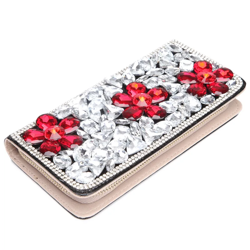 

QIAODUO Long wallet women leather Clutch fashion diamond design female Purse zipper Money Bags card holder coin bag 2018 spring