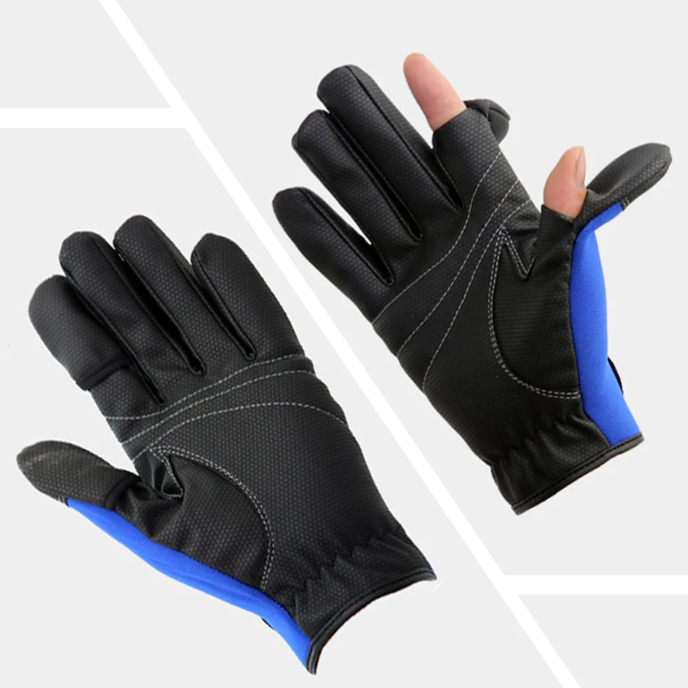 Перчатки для рыбалки на полный палец из искусственной кожи противоскользящие Водонепроницаемые зимние перчатки 1 пара L XL XXL оборудование для рыбалки на открытом воздухе