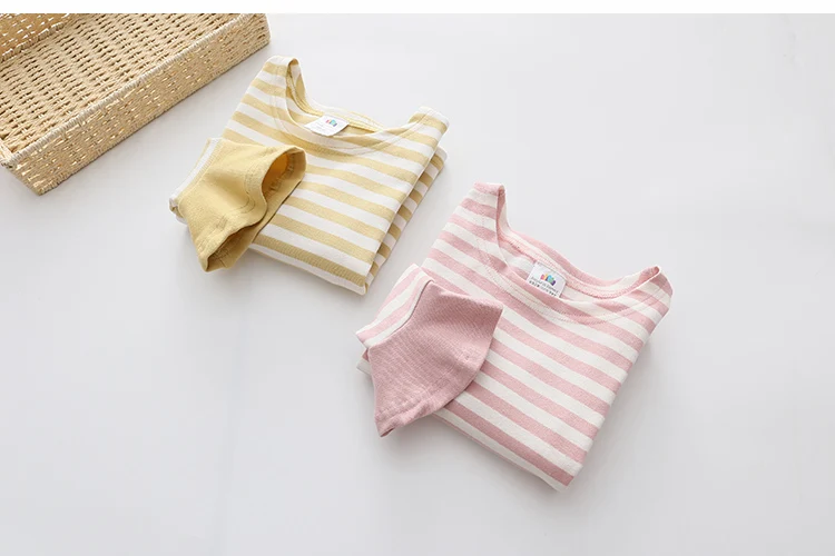 2018 Spring Autumn 2-11 12 Year Teenager Children Sweet Striped O-Neck Baby Long Flare Trumpet Sleeve Kids Girls Basic T-Shirts (12)