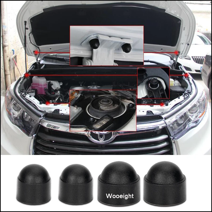 Wooeight 10Pcs M8 M10 Plastic Black Bolt Nut Dome Protection Caps Covers Exposed Hexagon Door Protective Cap For Most Cars (2)