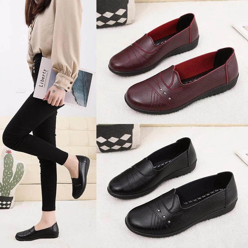 

Dropshipping New Women Ballet Slip On Loafers Soft Leather Women's Moccasins Shallow Flats Whatsapp + 8613586826522 XXZ52