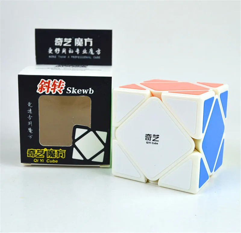 QiYi QiCheng перекошенный магический куб, черный, белый, без наклеек, скоростная головоломка, блоки, кирпичи, твист для детей, развивающие игрушки, подарок - Цвет: Белый