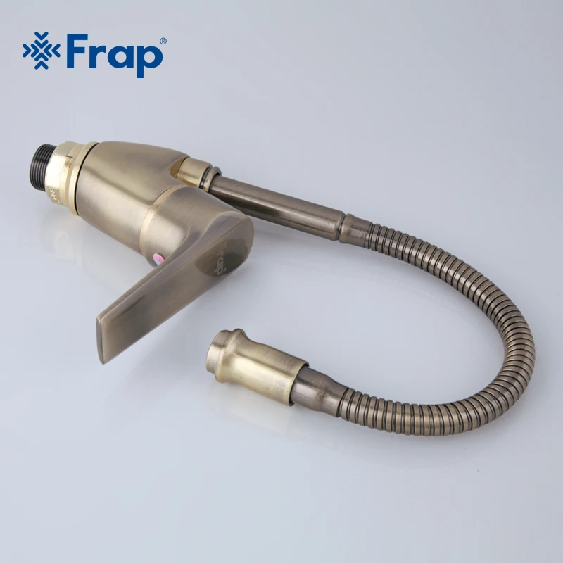  Frap Antique Style Bronze Kitchen Faucet Cold and Hot Water Mixer Tap Torneira Cozinha Flexible Nos - 32772493617