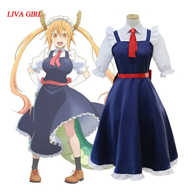 Miss Kobayashi's Dragon Maid Tohru костюм для косплея Кобаяши Сан Чи без горничной платье с