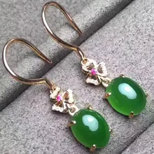 natural jasper drop earrings 18k rose gold & diamond Natural gemstone earring women elegant Classic drop Earrings anniversary