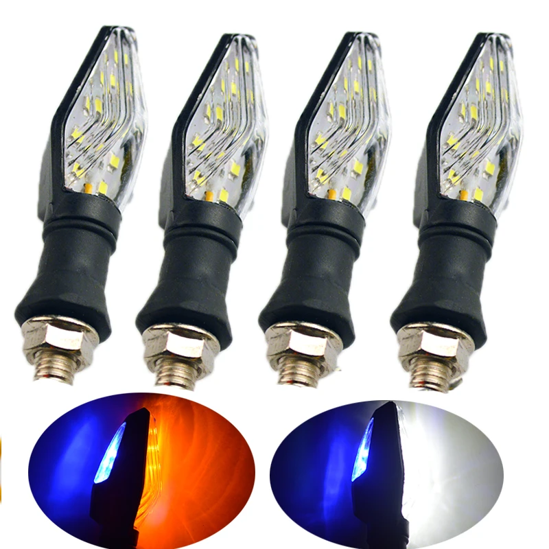 

flytop 4 PCS 12V Universal Motorcycle Turn Signal Light 12 LED SMD Indicator Flash Bike Amber Lamp motorcycle brake lights