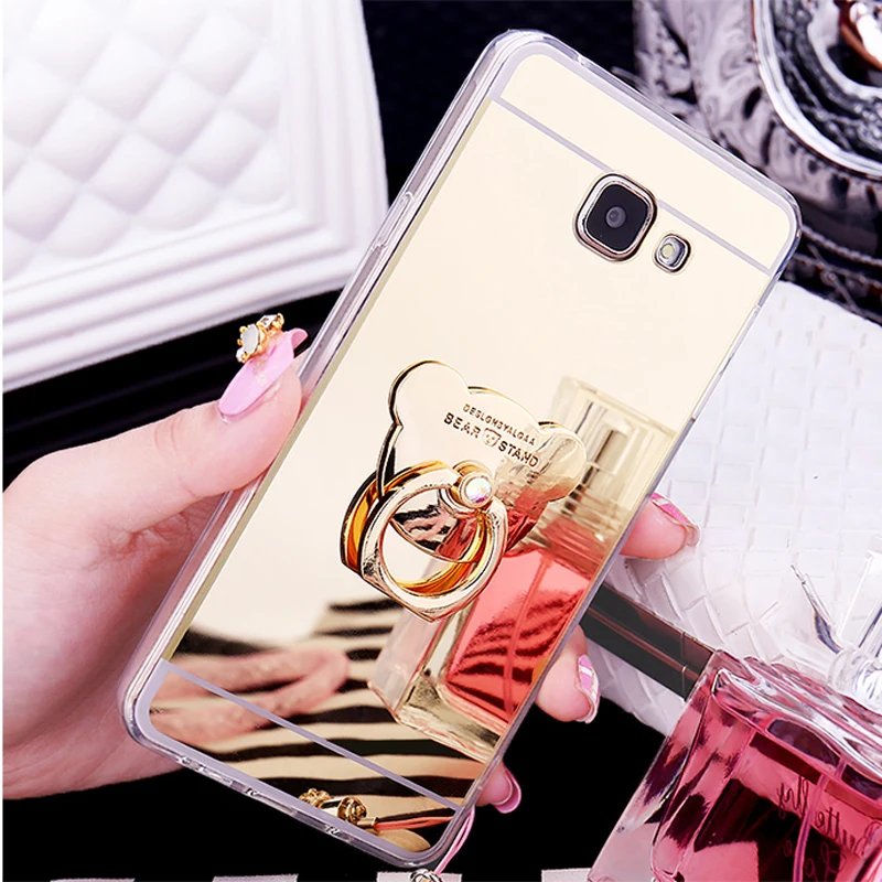 Чехлы для Samsung S20 Ultra S10 S9 S8 Plus S10E Note 20 10 9 A51 A71 J5 J7 2017 J4 J6 A7 A8 зеркальные чехлы с кольцом