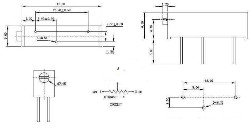 MCIGICM 20pcs 3006P 501 103 204 105 Trimpot Trimmer Potentiometer 100 200 500 ohm 1k 2k 5k 10k 20k 50k 100k 200k 500k 1M ohm