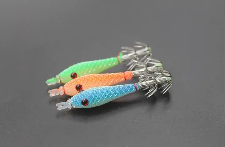 Fishing Tackle 5pcs/Set 7cm Squid Jigs With 4# Hook Fishing Squid