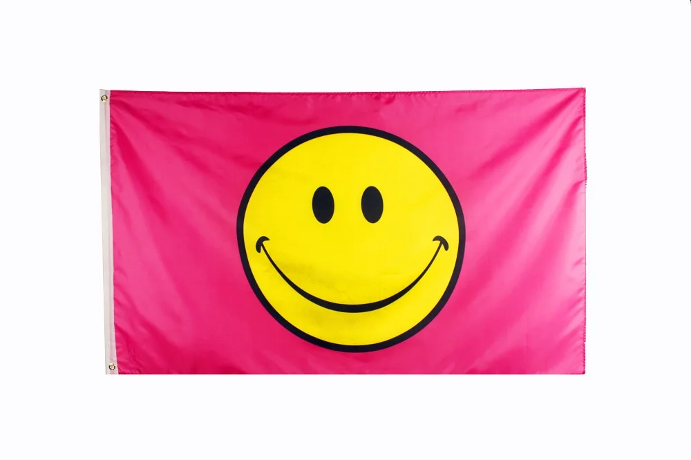 

3x5fts happy face pink smiley smile Flag