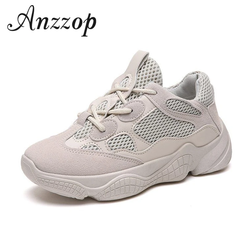 

2019 spring trend women's shoes new mesh old shoes flat bottom breathable wisdom smoked shoes wild ins sports running shoes