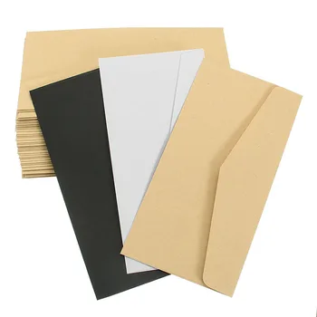 

Kicute 50Pcs Classical Window Envelopes Solid White Kraft Blank Mini Paper for Wedding Invitation Envelope Gift Envelope 22*11cm