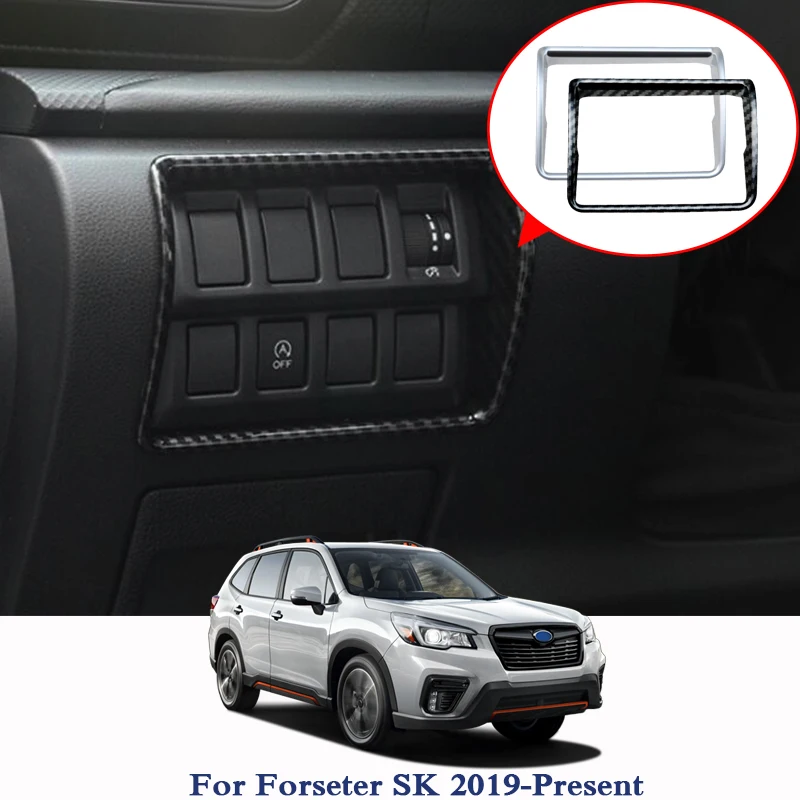 Стайлинг автомобиля ABS для Subaru Forester SK 2019 выключатель фар декоративный блестки