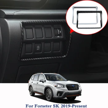 

Car Styling ABS For Subaru Forester SK 2019 Headlight Switch Decorative Sequins Cover Internal Accessories Ignition Device Frame