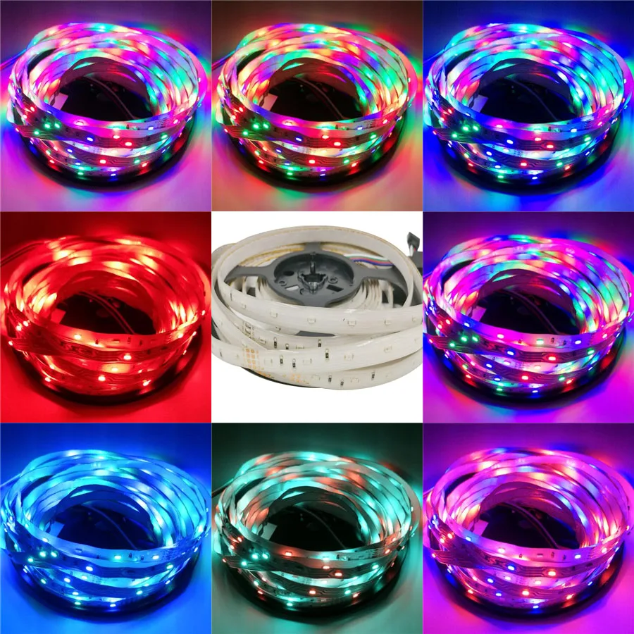 Светодиодные ленты света DC12V RGB ленты диод неоновая лента Тира fita светодиодный s 2835 5 м Водонепроницаемый Гибкая световая гирлянда с