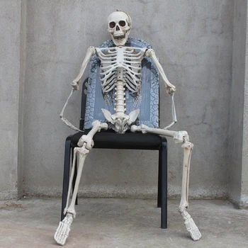 

Halloween Horror Toy Chamber Props Ghost House Imitation Skeleton Model Bone Frame Tomb Skeleton Halloween Decoration Gag Gifts