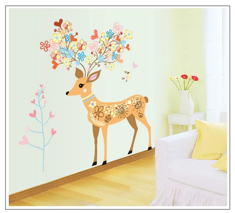 Student Cartoon Animation Sika Deer Room Adornment Inside The Children Sofa Tv Setting Can Be Removed From Movie Wall Posters