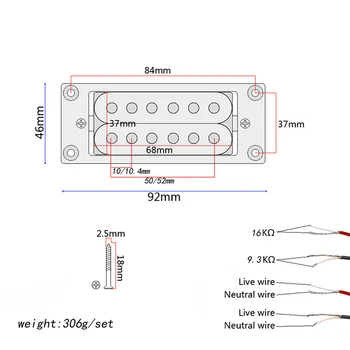 

New 2 Pcs Electric Guitar Pickup Humbucker Durable Musical Instrument Accessories Replacement XD88