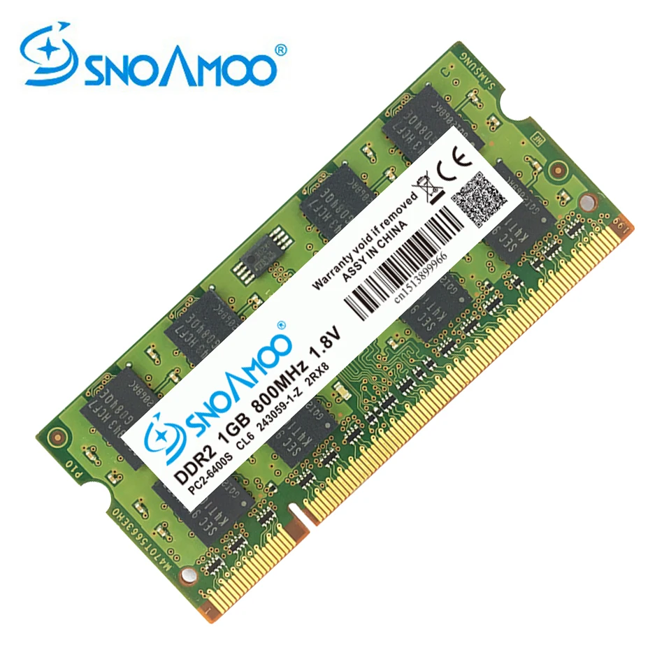 SNOAMOO DDR2 1GB 2GB 667MHz Laptop RAMs PC2-5300S 800MHz PC2-6400S 200Pin CL5 CL6 1.8V 2Rx8 SO-DIMM Computer Memory Warranty SNOAMOO DDR2 1GB 2GB 667MHz Laptop RAMs PC2-5300S 800MHz PC2-6400S 200Pin CL5 CL6 1.8V 2Rx8 SO-DIMM Computer Memory Warranty