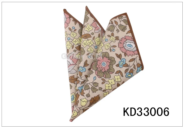 Костюмы карманные квадратные для мужчин женщин мультфильм полотенце для сундуков носовые платки для джентльменов классический мужской платок Цветочный Карманный полотенце - Цвет: KD33006