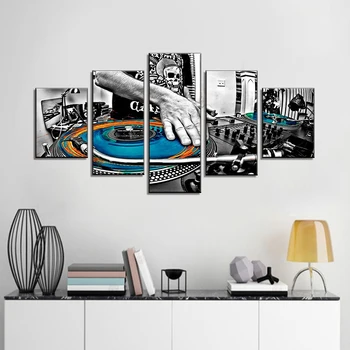 

Canvas Wall Art DJ Music Mixes Track HD Printed on Painting 5 Piece Abstract Pictures Living Room Modern Wall Art Home Decor