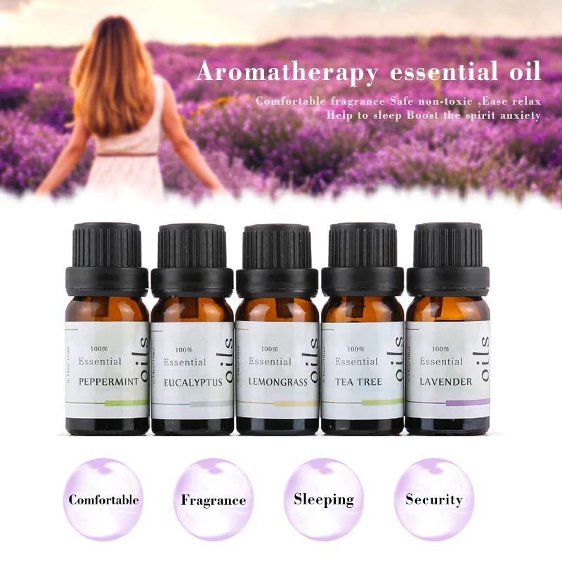 

5Pcs/Set Water-soluble Flower Fruit Essential Oil Relieve Stress for Humidifier Fragrance Lamp Air Freshening Aromatherapy TSLM2
