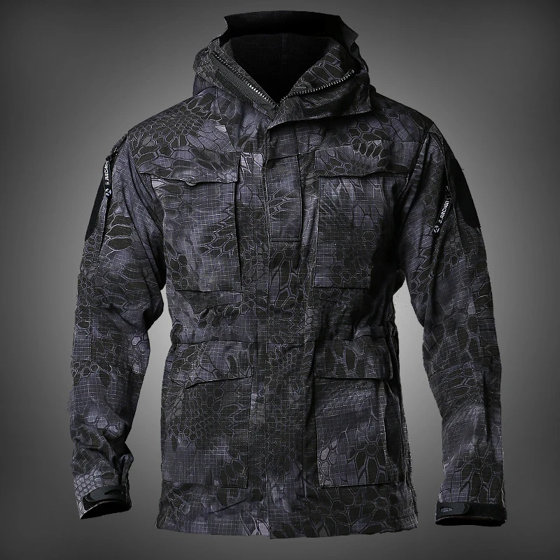 

Army Field Tactical Jacket Men Waterproof Rip-stop Camouflage Military Jackets Autumn Multi-Pockets Windbreaker Coat