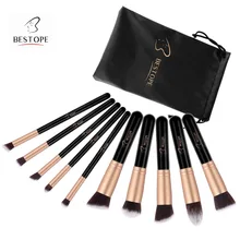 BESTOPE 10PCS Makeup Brushes Set Professional Foundation Blending Eyeliner Shadow Powder Cosmetics Brushes Tool Kit