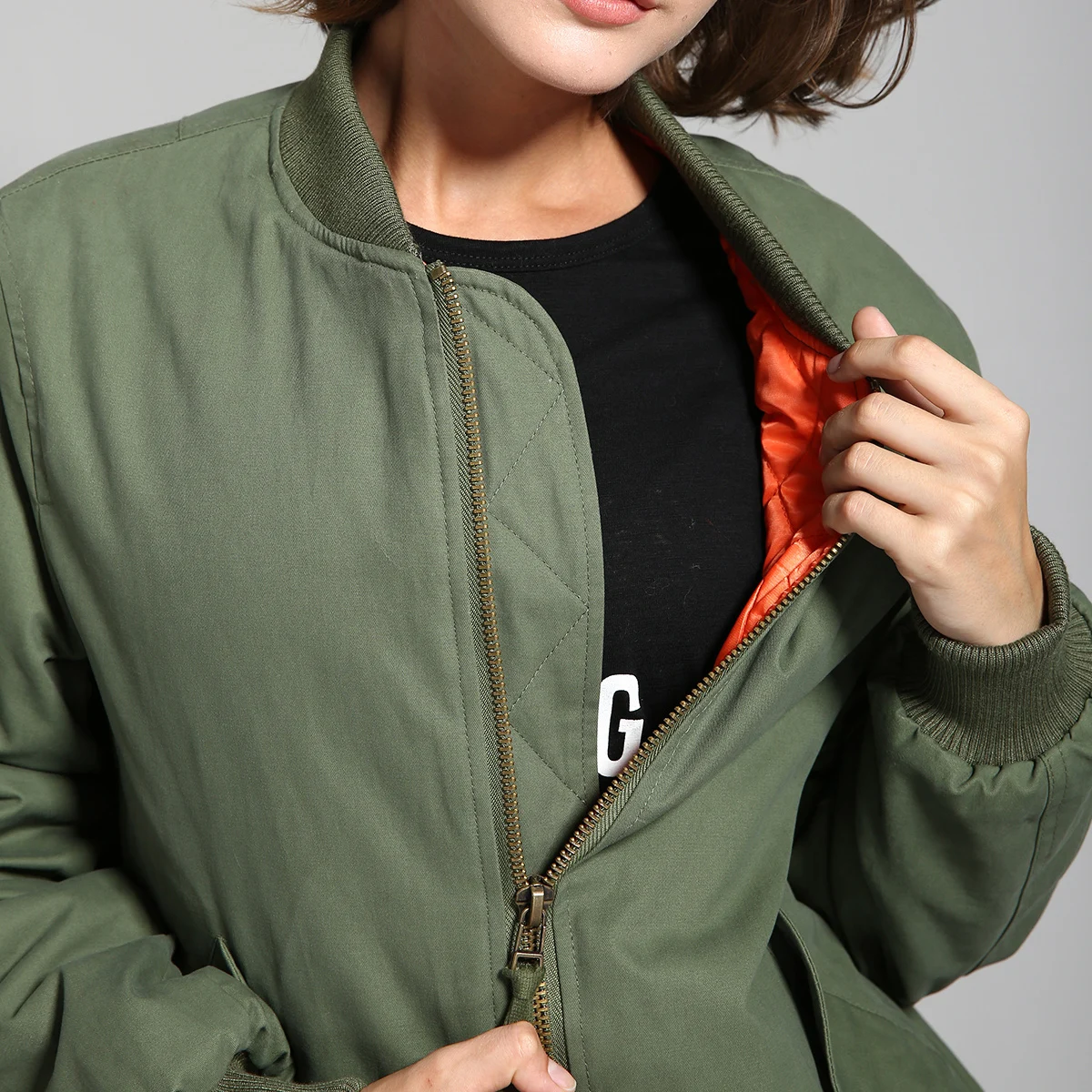 JAZZEVAR Новая осенне-зимняя куртка модная уличная куртка-бомбер для женщин базовый пиджак на змейке повседневная хлопковая верхняя одежда хорошего качества 86220
