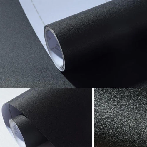 マットブラックグレー皮のステッカー自己粘着ビニール壁紙ロール Wallpaper Roll Paper Wallpapercontact Paper Wallpaper Aliexpress