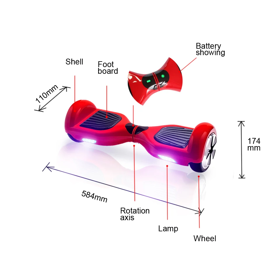 Hoverboard 6.5 inch Electric Scooter Two Wheels Smart Self Balance Scooter Electric Skateboard for AdultKids Drifting oxboard  (3)