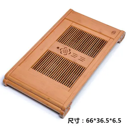 cheap Bamboo Tea trays Chahai Drainage Water storage Kung Fu Tea set Living room Board table Chinese tea cup ceremony tools Tea Set