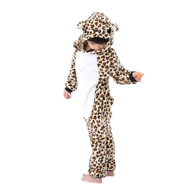 Children Cartoon Kigurumi Leopard Bear Kids Onesies Pajamas Cosplay Costume Clothing For Halloween Carnival New Year Party cosplay costumes children pajamas kigurumi pajamas