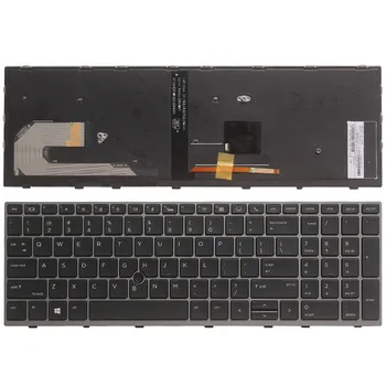 

New US Laptop keyboard For HP EliteBook 850 G5 silver frame with backlit Pointing stick keyboard
